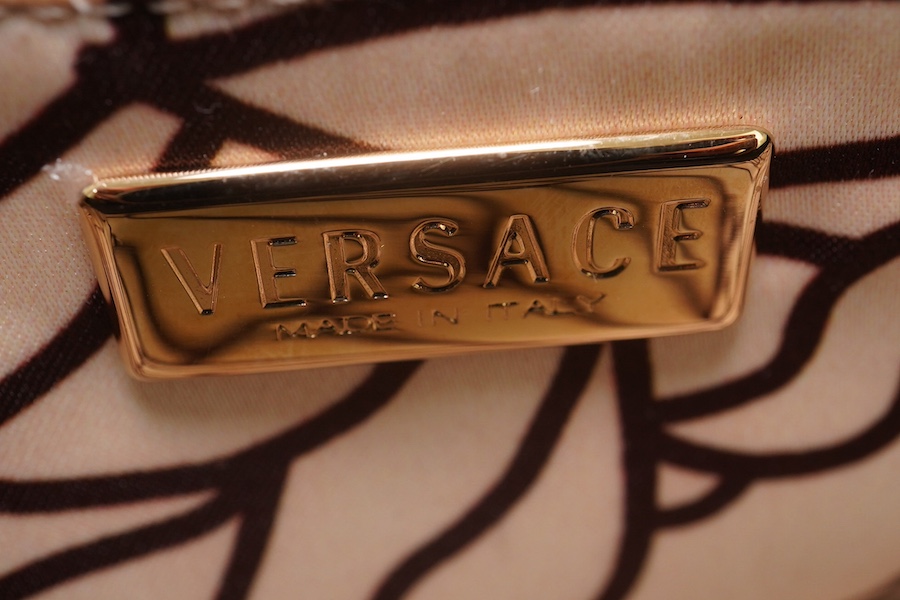 A Versace large brown leather shoulder bag